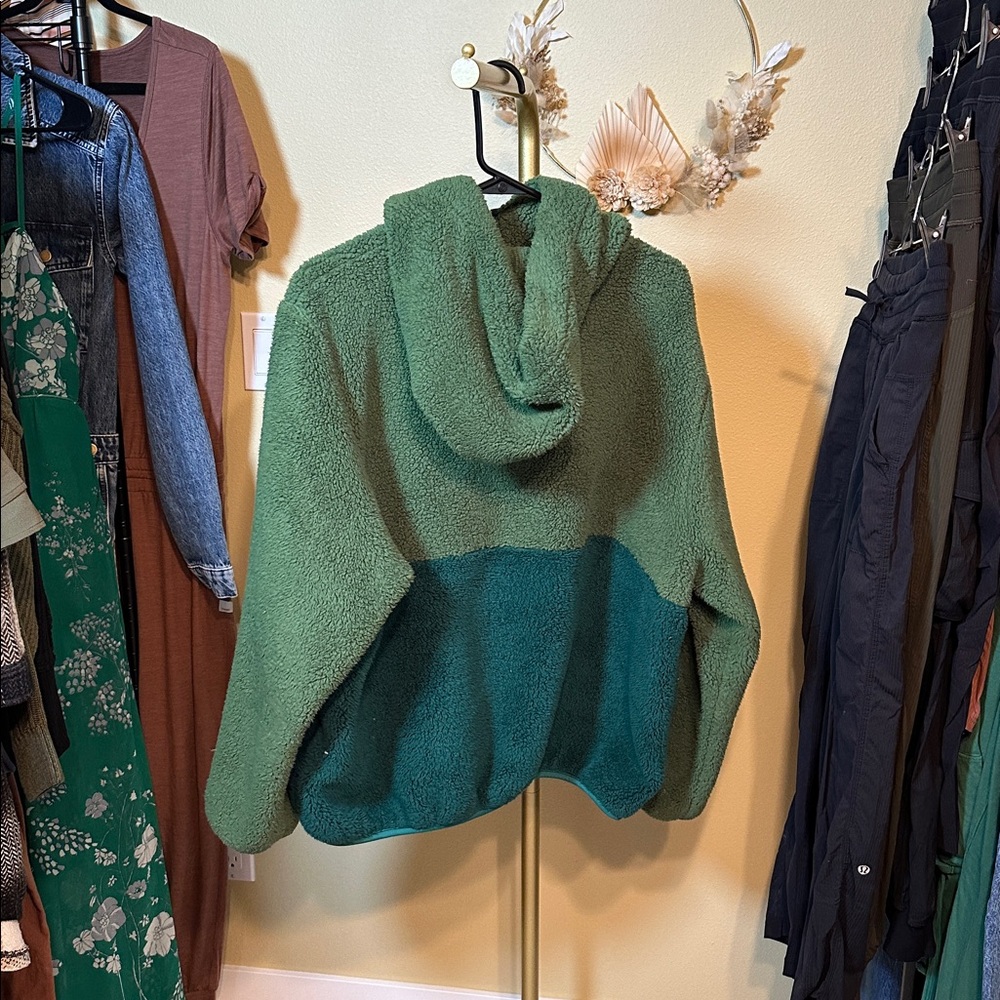 Aviator Nation Teddy unisex hooded half zip - garden green - Picture 5 of 6